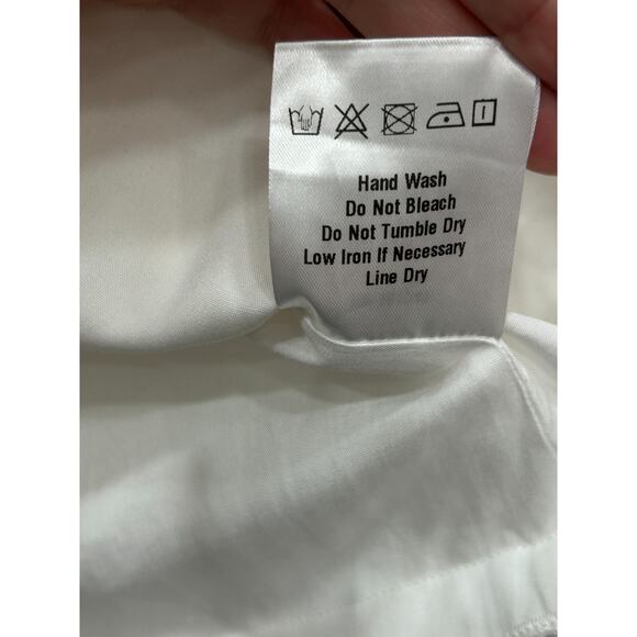 Kourt Women's Odette White Lace Trim Tie-Front Linen Blend Crop Top Size 6 NWOT - Picture 12 of 14